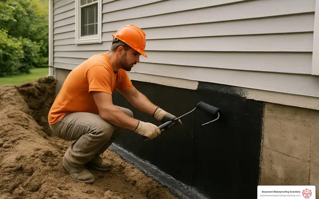 Exterior foundation waterproofing