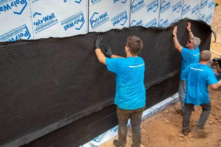 Exterior wall waterproofing membrane